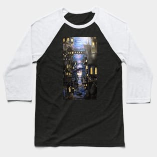 Medieval Water City Baseball T-Shirt